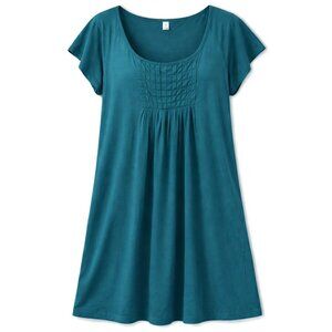 Swimsuits For All Cover Up Blue Pleated Tunic Swim Beach Pool Size 18 20